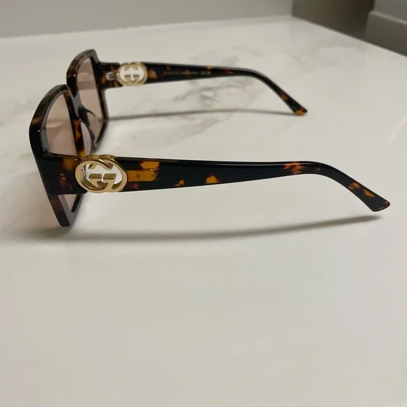 Gucci Brown Rectangular Glasses - Picture 3 of 6